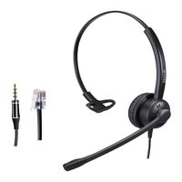 RJ9 Cisco Headset for Telephone with Noise Cancelling Microphone Including 3.5mm Connector