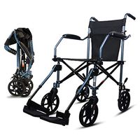 Wheelchair Medical Equipment Folding Lightweight Ultra Light Portable Elderly Elderly Travel Small Wheel Trolley Travel + Storage Bag Wide for Adults Elderly