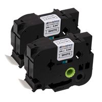 Molshine Compatible Heat Shrink Tube Label Tape, Replacement for Brother HSe251 HSe-251 HS-251 HS251 Black On White 24mm x 1.5m (1/1 inch x 4.9 feet), 2 Pack