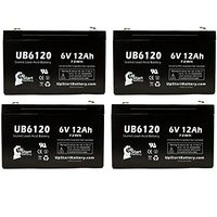 4 Pack Replacement for APC Smart-UPS SU900 Battery - Replacement UB6120 Universal Sealed Lead Acid Battery (6V, 12Ah, 12000mAh, F1 Terminal, AGM, SLA) - Includes 8 F1 to F2 Terminal Adapters