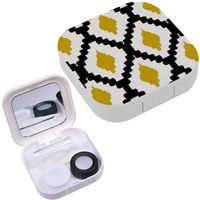 Portable Contact Lens Case Box Travel Kit Mirror + Bottle + Tweezers Container Holder [ Tribal ]