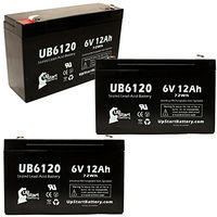 3-Pack UB6120 Universal Sealed Lead Acid Battery (6V, 12Ah, F1 Terminal, AGM, SLA) Replacement - Compatible with Tripp-Lite SMART500RT1U, OMNIVS1000, Emerson 40, Safe 400