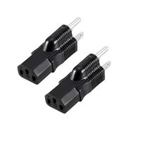 uxcell US NEMA 5-15P Plug to C13 Socket AC Power Adapter Converter Black 2 Pcs