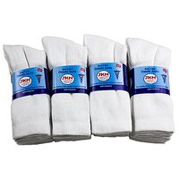 12 Pack Physician Approved Diabetic Circulatory Neuropathy Crew Socks for Men & Women by JKN (White, 9-11)