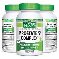 Botanic Choice Prostate 9 Complex - Adult Men Daily Supplement - Delivers Essential Minerals to Support Healthy Urinary Function Testosterone Balance and Overall Wellness 30 Softgels