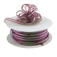 Ben Collection 1/4" X 25 Yards Iridescent Pull String Bows Ribbon (Burgundy)