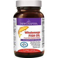 New Chapter Fish Oil Supplement - Wholemega Wild Alaskan Salmon Oil with Omega-3 + Vitamin D3 + astaxanthin + Sustainably Caught - 60Count