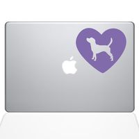The Decal Guru Heart Beagle MacBook Decal Vinyl Sticker - 15" MacBook Pro (2015 & Older) - Lavender (1331-MAC-15P-LAV)