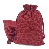 50PCS Burlap Bags with Drawstring Gift Jute bags Included Cotton Lining (4 X 5.5 Inch, 05 Red)