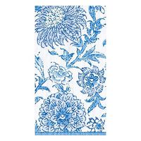 Caspari Indiennes Paper Guest Towel Napkins in Blue - 15 Per Package