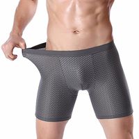WM & MW Men Underwear Breathable Mesh Sport Boxer Briefs Shorts Bulge Pouch Trunks Underpants (Asian:X-Large, Gray)
