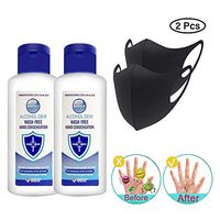(50ML-2PC) Hand Sanitizer and 2 pc mask for Personal Health,Advanced Hand Soap Refreshing Gel Handwash Travel Size,Disposable Antibacterial Sterilization, Kills 99.9% of Germs