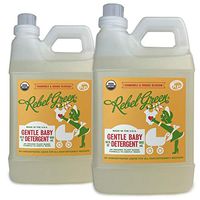 Rebel Green Natural Baby Laundry Detergent, Certified Organic and Hypoallergenic Liquid Laundry Soap for Infants and Babies with Sensitive Skin, 2 Pack, 128 Loads