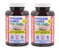 Yerba Prima Psyllium Husk Veg Caps for Regularity & Heart Health, 180 Capsules (Pack of 2)