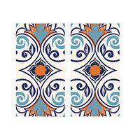 Moroccan Tile Disposable Paper Guest Hand Towels Buffet Dinner Napkins, 3 Ply 8 x 4 inches 2-Packs of 16 (32 Total)