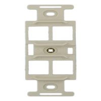 Leviton 41087-QTP QuickPort Duplex Type 106 Insert, 4-Port, Light Almond