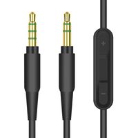 Geekria QuickFit Replacement Cable for Skullcandy Hesh 3, Hesh2, Crusher, Grind Wireless Headphones - 3.5mm Stereo Cord with Mic and Volume Control, Works with Apple, Android Device (5.6 ft, Black)