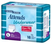 Attends® Underwear™ Super Plus Absorbency with Leakage Barriers (Size: adult  / Small, Waist / Hip: 22" - 34", Weight: 80 - 125 lb)
