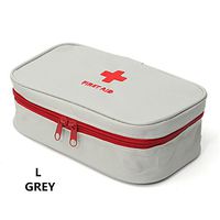 King&Pig Portable Empty First Aid Bag Kit Pouch Home Office Medical Emergency Travel Rescue Case Bag Medical Package (Grey, L)