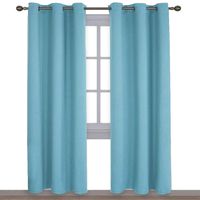 NICETOWN Window Treatment Thermal Insulated Solid Grommet Blackout Curtains/Drapes for Bedroom (Teal Blue, Set of 2 Panels, 42 by 84 Inch)