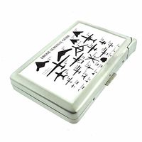 Cigarette Case with Built in Lighter Drone S1 Smoking King Size Cigarettes Silver Metal Wallet 4" X 2.75" RFID Protection