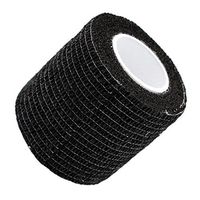 Carole4 Cohesive Bandage, 5*450cm Self-Adherent Elastic Bandage Non-woven Fabrics Tattoo First Aid Medical Treatment Pet Vet Wrap Self Adherent Cohesive Bandages (6 Colors)(Black)