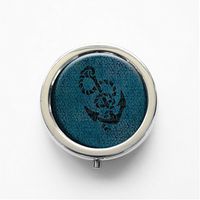 RhyNSky Ship'S Anchor Mini Portable Pocket Pill Box Case Holder for Purse, 3 Compartments, Silvery, FS529