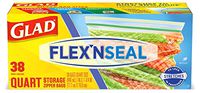 Glad Flex’N Seal Food Storage Bags, Quart – 38 Count (Package May Vary)
