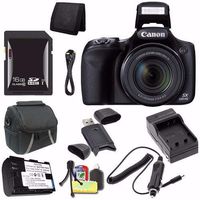 Canon PowerShot SX530 HS Digital Camera (Black) (International Model) + NB-6L Battery + External Charger + 16GB SDHC Card + Case + Card Reader Saver Bundle