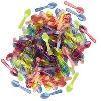Mini Taster Spoons - Clear Plastic - Blue, Pink, Green, Yellow, Orange - 300 Pack by Outside the Box Papers