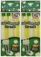 St Patricks Day Cool Change Color Change Straws - 2 Packages