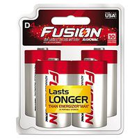 Rayovac Fusion Advanced Alkaline Batteries, D, 4/Pack