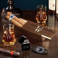 Oakmont Engraved Whiskey and Cigar Gift Set with Duke Glasses (Personalized Product)