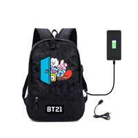 YUNHAO Kpop BTS School College Bag Laptop Backpack Casual Daypack for Women Men with USB Charging Port (BTS)