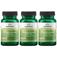 Swanson Lactobacillus Rhamnosus with Fos 5 Billion Cfu 60 Veg Capsules (3 Pack)