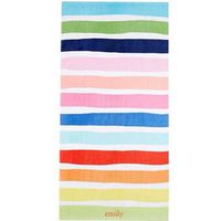 Onebycitess Beach Towel 100% Cotton 35''x70'' Soft Quick Dry Beach Blanket Bath Towel for Kids Adults(Rainbow)