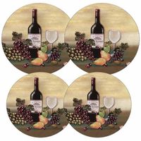 Reston Lloyd Electric Stove Burner Covers, Set of 4, Wine and Vines All-Over Pattern