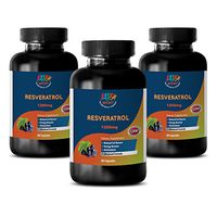Brain Booster Natural - RESVERATROL 1200mg - Red Wine Extract Capsules - 3 Bottles 180 Capsules