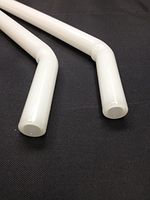 Glass Straw Set- Two Beautiful Bent Straws Pick Your Color 8inch 9.5mm with Cleaning Brush (Snow White)