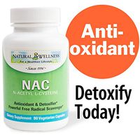 N-Acetyl L-cysteine NAC by Natural Wellness, Key Antioxidant and Glutathione Precursor - 90 500mg Vegetarian Capsules