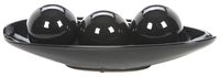 Hosley Black Decorative Bowl and Orb Set. Ideal Gift for Weddings Special Occasions and for Decorative Centerpiece in Your Living Dining Room O3 (Black)