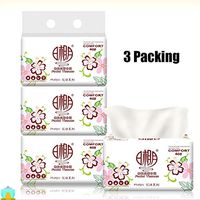 3Packing Luxury Facial Cotton Tissue Soft Dry Baby Wipes Household Disposable Cleaning Face Towel Sensitive Skin Care 3 Ply Tissue Paper for Home, Cafe, Shop, Restaurant. (3 Packs)