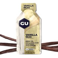 GU Energy Original Sports Nutrition Energy Gel, Vanilla Bean, 8 Count Box