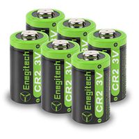 Enegitech CR2 3V Lithium Battery 800mAh 6 Pack with PTC Protection DL-CR2 for Laser Boresighter Laser Pointer Golf Rangefinder Funifilm Instax Mini55 Baby Monitor Flashlight
