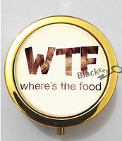 BlackKey WTF Wheres the Food 3-Compartment Decorative Pocket Gift Box Case Organizer for Pill, Color 2 -169