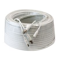 GW Security Professional Grade RG59 Siamese Combo Coaxial Cable Pre-made All-in-One BNC Video Power Cable for 1080P /720P, TVI, CVI, AHD and HD-SDI Camera and Analog CCTV Camera (200Ft, White)