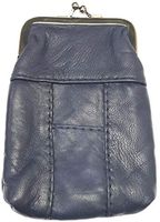 Blue Lamb Skin Leather Cigarette Case with Lighter Holder Hold 100's