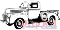 Deep Red Cling Rubber Stamp Rubber Stamp Classic Pick up Truck