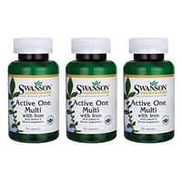 Swanson Active One Multivitamin with Iron 90 Capsules (3 Pack)