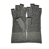 Leoie 1 Pair Breathable Half-finger Dispensing Gloves Medical Anti Arthritis Compression Therapy Gloves S